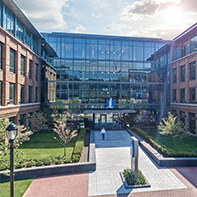 exterior of brick and glass nationwide office building